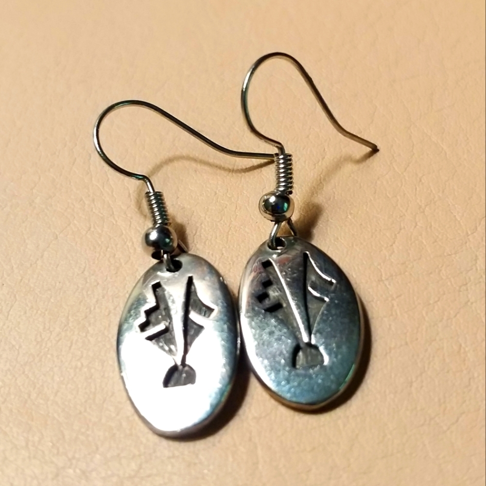 (Hopi) Silver Prayer Earring